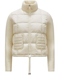 Moncler - Square-Quilted Padded Wool Zip-Up Cardigan - Lyst
