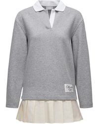 Moncler - Moncler Pleated Cotton Blend Polo Dress - Lyst