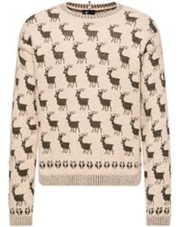 Moncler - Moncler Moose Jacquard Alpaca & Wool Blend Jumper - Lyst