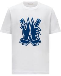 Moncler - T-shirt logata stile hockey - Lyst
