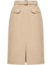 Moncler - Moncler Belted Knee-Length Cotton Skirt - Lyst