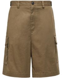 Moncler - Cotton Gabardine Cargo Shorts - Lyst