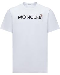 Moncler - Moncler Flocked Logo Cotton T-Shirt - Lyst