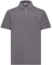 Moncler - Moncler Logo Patch Cotton Piquet Polo Shirt - Lyst