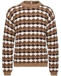 Moncler - Moncler Geometric Pattern Wool & Alpaca Blend Jumper - Lyst
