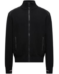 Moncler - Wattierte Strickjacke Aus Wolle Mit Reißverschluss, Herren, Größe - Lyst