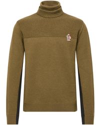 Moncler - Moncler Jersey De Mezcla De Lana Con Cuello Alto Y Logotipo, Hombre, Talla - Lyst