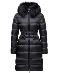 Moncler - Moncler Boedic Hooded Shearling-Trimmed Long Down Jacket - Lyst