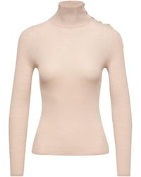 Moncler - Moncler Pull À Col Roulé En Laine Texturée, Femme, Taille - Lyst