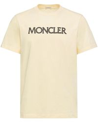 Moncler - Moncler Logo Print Cotton T-Shirt - Lyst