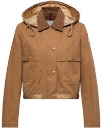 Moncler - Moncler Aconitum Hooded Cotton & Linen Blend Shirt Jacket - Lyst