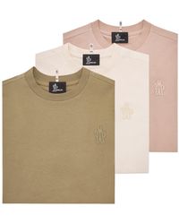 Moncler - Moncler Logo Patch Cotton Blend T-Shirt (Three Pack) - Lyst