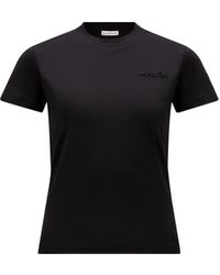Moncler - T-shirt mit perlenlogo - Lyst