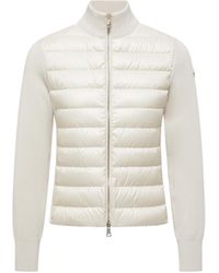 Moncler - Cárdigan Con Cremallera De Lana Acolchada, Mujer, Talla - Lyst