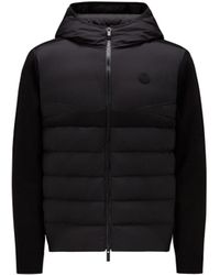 Moncler - Zip-up hoodie aus wattierter baumwolle - Lyst