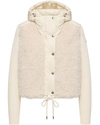 Moncler - Moncler Wool & Cashmere Blend Padded Zip-Up Cardigan - Lyst