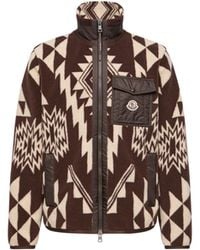 Moncler - Moncler Geometric Teddy Zip-Up Hoodie - Lyst