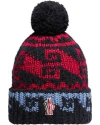 Moncler - Moncler Alpaca & Wool Blend Beanie With Pom Pom - Lyst
