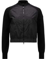 Moncler - Crystal-encrusted zip-up cardigan - Lyst