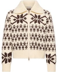 Moncler - Moncler Jacquard Sequin Zip-Up Cardigan - Lyst