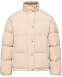 Moncler - Moncler Verone Leather-Trimmed Short Down Jacket - Lyst