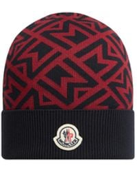 Moncler - Gorro De Algodón De Jacquard Con Monograma, Hombre, Talla - Lyst