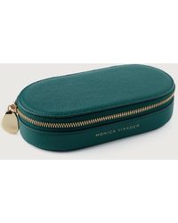 Monica Vinader Leather Oval Jewellery Box - Green