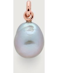 Monica Vinader Nura Grey Baroque Pearl Pendant Charm - Multicolour