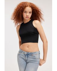 Monki - Fitted Rib-knitted Tank Top - Lyst