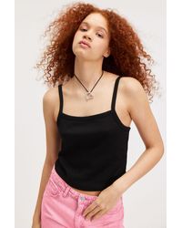 Monki - Cropped Ribbed Singlet - Lyst
