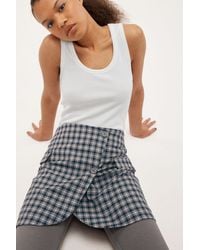 Monki - Mini Button-up Wrap Skirt - Lyst