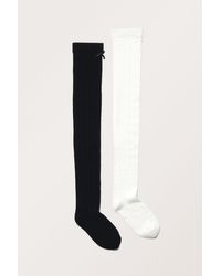 Monki - 2-pack Pointelle Knee Socks - Lyst