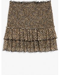 Monki - Smocked Ruffle Mini Skirt - Lyst