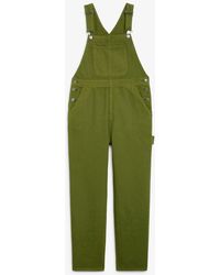 monki green dungarees