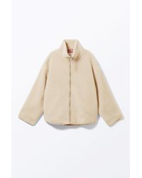 Monki - Lockere Fleecejacke Mit Reißverschluss - Lyst