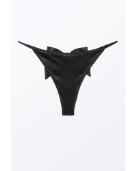 Monki - Shiny Bow Thong - Lyst