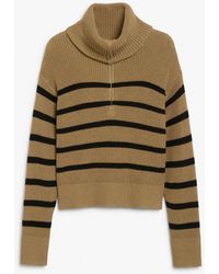 Monki - Half Zip Knit Sweater - Lyst