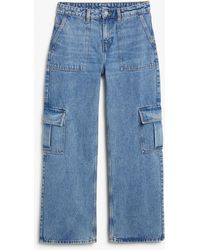 Monki - Kameko Low Waist Cargo Jeans - Lyst