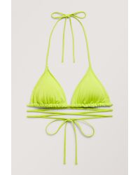 Monki - Gepolstertes triangel-bikinitop grün - Lyst