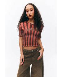 Monki - Smocked Striped Top - Lyst
