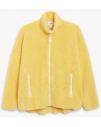 Monki Zip-up Fleece - Yellow