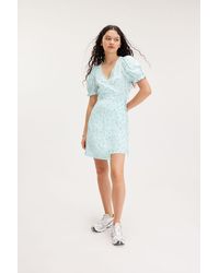 Monki - Mini V-Neck Wrap Dress - Lyst