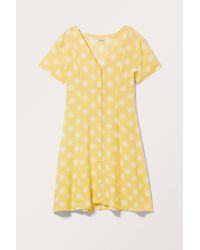 Monki - Buttoned Short Sleeve Mini Dress - Lyst