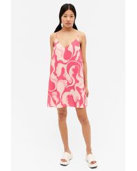 Monki Mini Trapeze Dress in Dark Green 