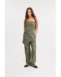 Monki - Relaxed Fit Linen Blend Trousers - Lyst