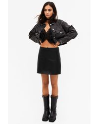 Monki - Faux Leather Mini Skirt - Lyst