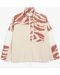 Monki Zip-up Fleece Jacket - Natural