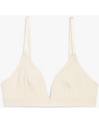 Monki - Light Beige Organic Cotton Bra - Lyst