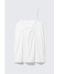 Monki - Mini-Kleid Aus Twill Mit Bindeband Hinten - Lyst