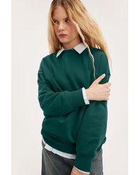 Monki - Green Oversized Crewneck Sweater - Lyst
